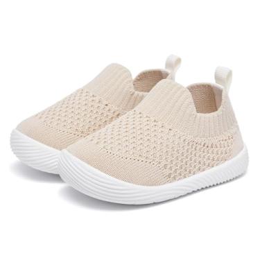 Imagem de MORENDL Sapatos infantis de caminhada para bebês, antiderrapante, respirável, para meninos e meninas, tênis infantil, 1 cáqui, 12-15 meses