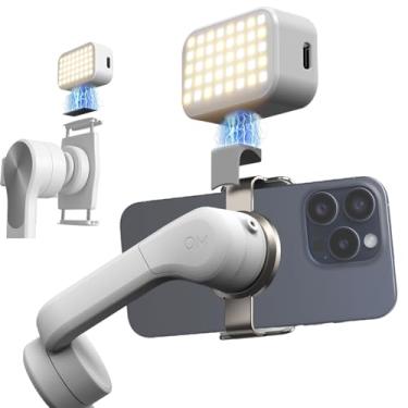 Imagem de Fotorgear Anel de luz de selfie OM para DJI OSMO Mobile 6/OM 5/OM SE/OM4 SE/Insta360 Flow, luz de preenchimento magnético compatível com DJI Osmo e todas as marcas de estabilizador de suspensão cardan
