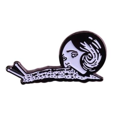 Imagem de Junji Ito Slug Girl Yuuko Cabeça de Caracol Língua Tomie Uzumaki Manga de Terror Japonês 3,15 cm Emblema de Broche Esmaltado, 1.25 Inches, Esmalte, Esmalte