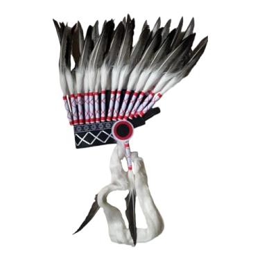 Imagem de rockible Cocar indiano headpiece headwear chefe americano chapéu indiano para baile de máscaras festa de dança festival carnaval