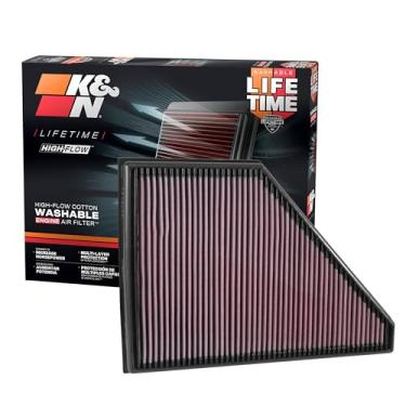 Imagem de K&N Filtro de ar do motor: alto desempenho, premium, lavável, filtro de substituição: serve para Chevy/GMC/Cadillac/Buick (Blazer, Traverse, Acadia, XT5, Enclave), 33-5056