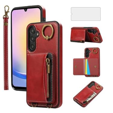 Imagem de Asuwish Capa de telefone para Samsung Galaxy A14/M14 5G capa carteira e protetor de tela de vidro temperado com zíper flip anel de crédito suporte suporte de cartão acessórios de celular de couro A 14