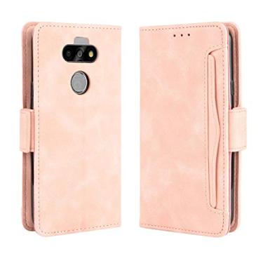 Imagem de Capa com compartimento para cartão para LG K31, capa flip carteira de couro para LG K31, capa magnética retrô para celular, capa carteira de telefone com compartimentos para cartões