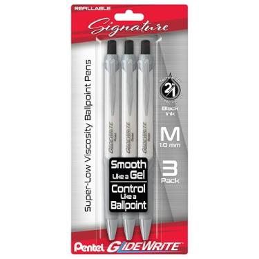 Imagem de Pentel Caneta esferográfica Glidewrite Signature (1,0 mm) média, cano branco, tinta preta, pacote com 3 (BX930WBP3A)