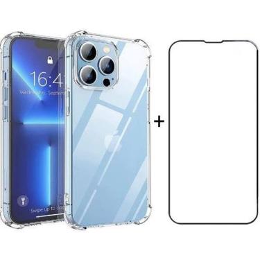 Imagem de Kit Capa Capinha Transparente + Película 3D Vidro para Iphone 14 Pro M