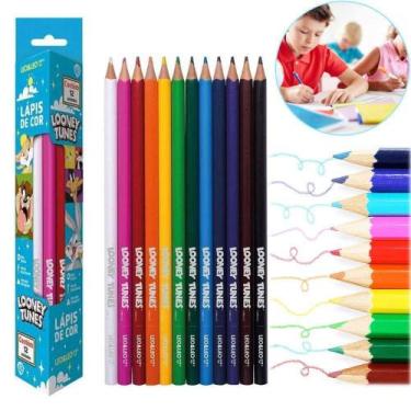 Imagem de Lápis de Cor Escolar Looney Tunes 12 Cores Triangular - Leonora