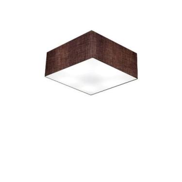 Imagem de Plafon Para Sala de Estar Quadrado SE-3000 Cúpula Cor Café - Vivare