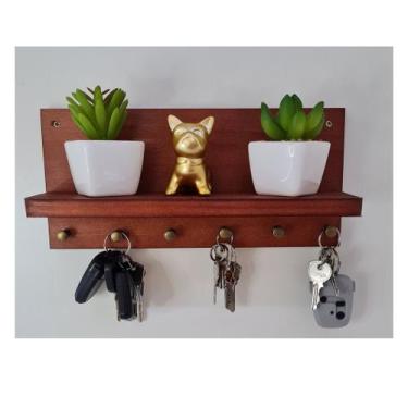 Imagem de Porta chave prateleira decoração - HOUSE DECOR, NOGUEIRA