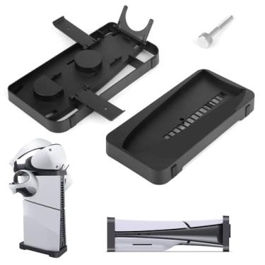 Imagem de OCTODER Suporte fino para PS5 para disco e console digital, suporte fino vertical e horizontal para PS5 com controle e gancho para fone de ouvido