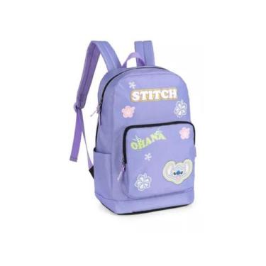 Imagem de Mochila De Costas Lilás Escolar Stitch Disney Classic Luxcel - Maxlog 