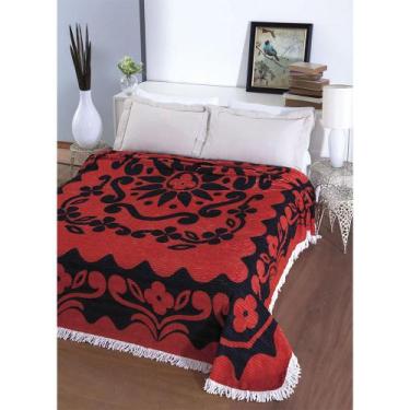 Imagem de Colcha Chenille Canelada Flórida 220x240cm Vermelho Jolitex