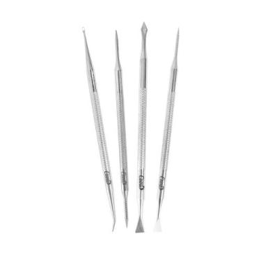 Imagem de Conjunto misto de inox para manicure com 4 peças santa clara, Instrume