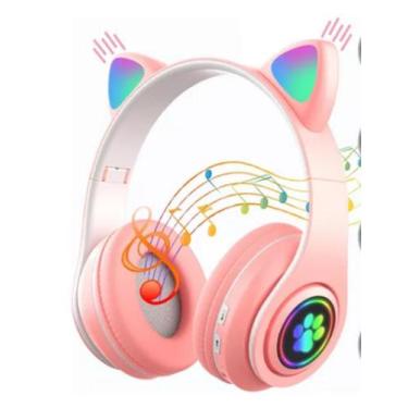 Imagem de Fone de Ouvido Gatinho Bluetooth USB Estéreo Sem Fio - Kapbom