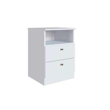 Imagem de Mesa Cabeceira Infantil Irlanda c/ 2 Gavetas Branco - Genialflex
