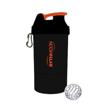 Imagem de Coqueteleira 2 Doses Com Mola 500ml Duo Pack Rythmoon, Preto/Laranja