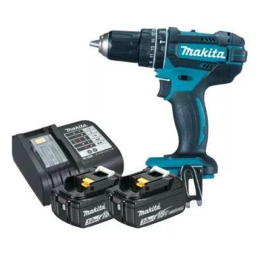 Imagem de Furadeira Parafusadeira 18v Dhp482 Makita Com 2 Baterias 3ah