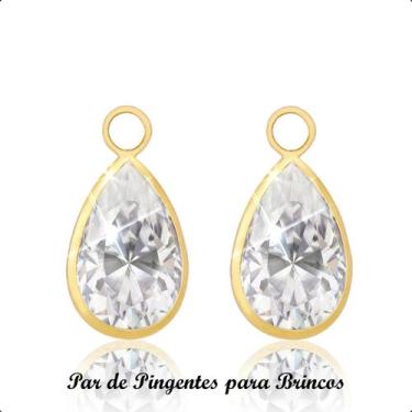 Imagem de Pingentes para Brincos em Ouro 18k Gota 8mm - Paulistana Joias, Branco