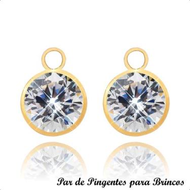 Imagem de Pingente para Brinco em Ouro 18k Pedra 6mm - Paulistana Joias, Branco