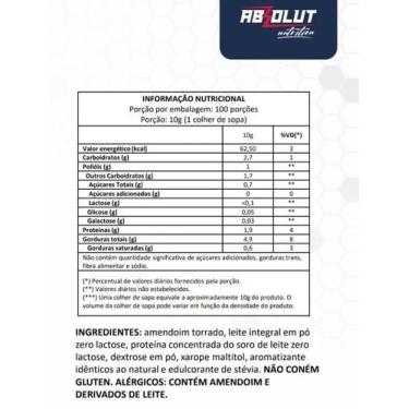 Imagem de Pasta de Amendoim Integral Gourmet Zero Lactose - Absolut Nutrition, 1