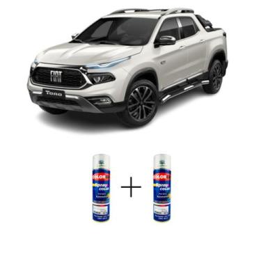 Imagem de Tinta Spray Automotiva Branco Polar Fiat 300ml + Spray Verniz 300ml - 