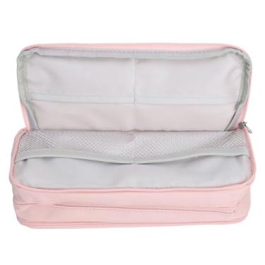 Imagem de Estojo Grande para Lápis, Estrutura de Abertura Dupla, Material de Lona, ​​visual Moderno e Elegante, Tamanho Compacto, Amplo Espaço para Organização (Rosa)