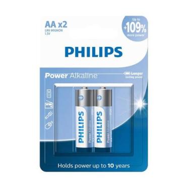 Imagem de Pilha Comum Power Alkaline 1,5V AA 2 com 2UN - Philips