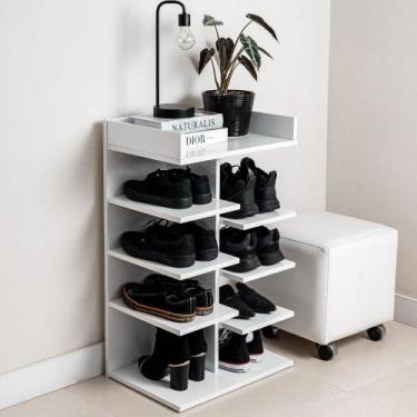 Imagem de Sapateira Organizador Branco Até 10 Pares Móvel de Madeira - Móveis C.