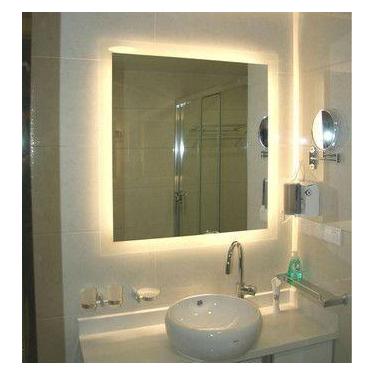Imagem de Espelho lapidado bisotê Iluminado com LED quente - 40x40cm - Woodglass