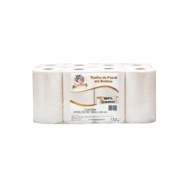 Imagem de Toalha Papel Rolo Bobina 100% Celulose 8X100X20 - Vo Tudinha - Vó Tudi