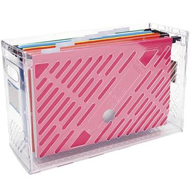 Imagem de Organizador de Pastas Suspensas Dellocolor Caixa Arquivo Com 6 Pastas 