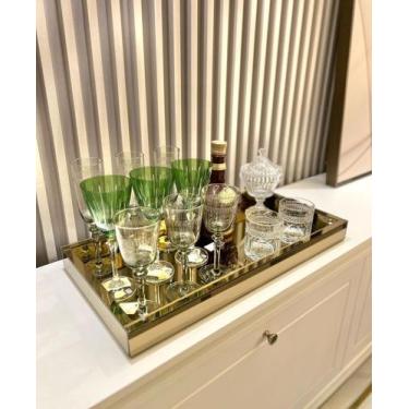 Imagem de Bandeja Grande Espelho Bronze Bar Decoração 60x30 - Inova Decor