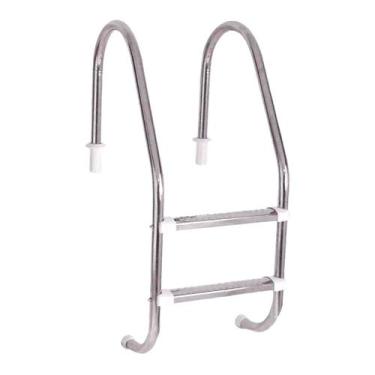 Imagem de Escada Piscina 2 Degraus Aço Inox Completa 70 A 95cm Profund - Globalm