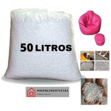 Imagem de Flocos De Isopor 50 Litros Para Preenchimento Puffs - MG ONLINE