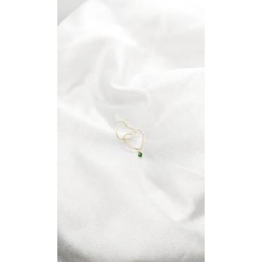 Imagem de Brinco Coração 1.9cm e Pingente Zircônia Verde Ouro 18k. - cjo