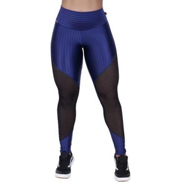 Imagem de Calça Legging Fitness Feminina Cirrê 3D Recortes Tela Cós Alto Orbis -