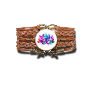 Imagem de Pulseira Feminina Flor de Lótus Ajustável - RECANTO ASTRAL