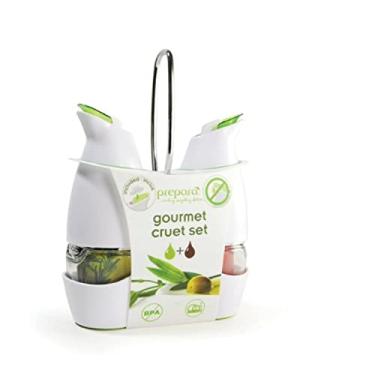 Imagem de Prepara Conjunto de galheteiro gourmet com suporte cromado, branco