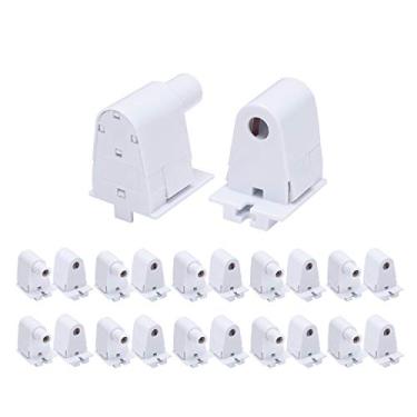 Imagem de JOMITOP 10 pares de soquete de suporte de base de lápide com conector T8 de pino único FA8 2,4 m lâmpada LED de substituição de êmbolo fluorescente...