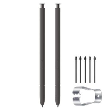 Imagem de 2 canetas de substituição S24 Ultra S Pen para Samsung Galaxy S24 Ultra 5G, (sem Bluetooth) S Pen + pontas/pontas de substituição (cinza escuro)