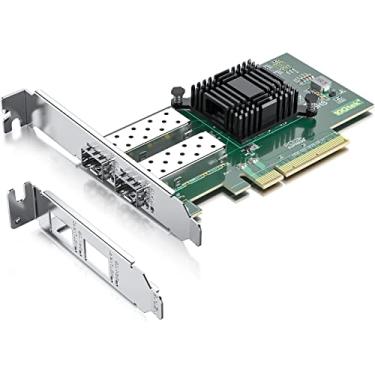Imagem de 10Gtek Placa de rede PCI-E NIC de 10 GB, porta SFP+ dupla, com controlador Intel 82599ES, adaptador LAN Ethernet PCI Express compatível com Windows Server/Linux/VMware, Compare com Intel X520-DA2