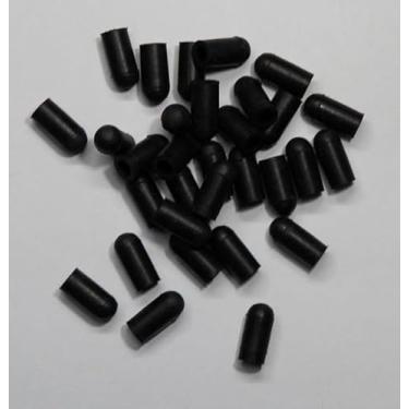 Imagem de Tampa redonda curta para 7/81.3 cm 5,5 mm diâmetro externo (pacote com 50) tampa do tubo de extremidade do tubo protetores de rosca máscara de tinta reutilizável borracha elástica