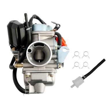 Imagem de Carburador PD24J, compatível com motores de 4 tempos GY6 125cc 150cc 152QMJ 157QMI ATV Quad Bike 4 rodas Dune Buggy Go Kart Moped Scooter Manifold Admissão 24 mm Carburador