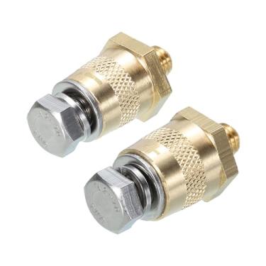 Imagem de uxcell Terminal de Bateria M6 Postes de Carregamento Positivos ou Negativos Terminal de Bateria Conector Adaptador de Pino M6x1.0 Parafusos Extensores Porcas 1 Par