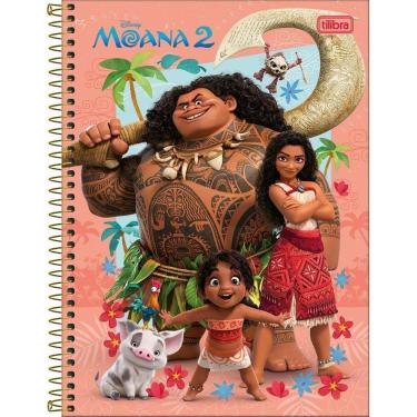 Imagem de Caderno Moana Capa Dura Espiral 80F 1 Matéria Escolar