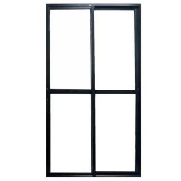 Imagem de Porta sacada 2 Folhas 210x150 Preto C/Trinco - Jr esquadrias preço jus