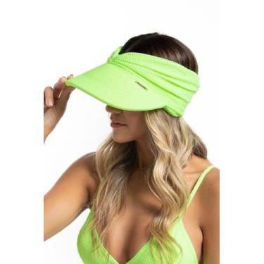 Imagem de Viseira Feminina Filtro UV 50+ Mykonos - Cor De Cacau, Verde neon mk
