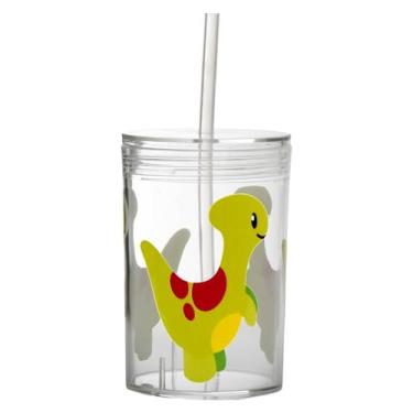 Imagem de Youngever Copo infantil Tritan reutilizável de 396 g com tampa e canudo, copo de canudo infantil inquebrável