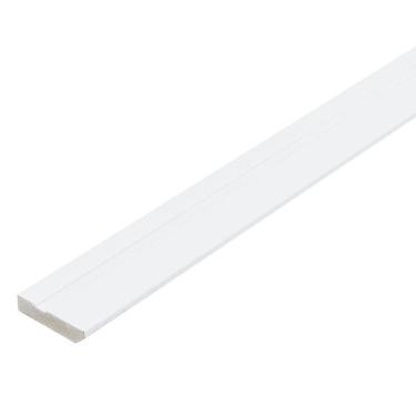 Imagem de Kit com 30 Barras Rodapé de MDF 7cm x 15mm x 2.20m Revestido Frisado Casablanca 66m Branco