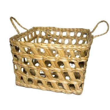 Imagem de Cesto Organizador Vazado Quadrado Com Alça Taboa Casa Decor - Inspira 