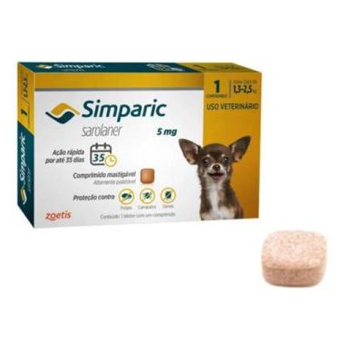 Imagem de Simparic 5mg Zoetis 1 comp - Antipulgas Cães